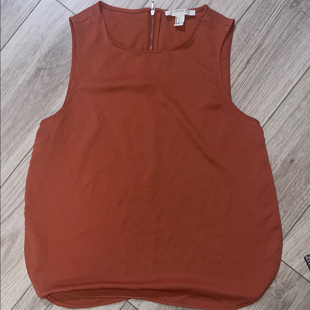 Forever 21 Orange Boxy Tank Top
